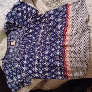 Faded Glory, Size XL, Navy Blue with white diamonds 💎 blouse